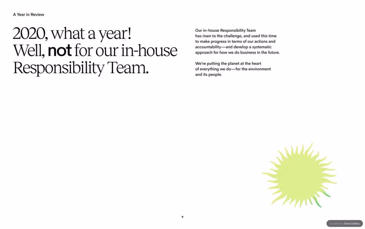 Ace & Tate Responsibility Report 2020, slide 9