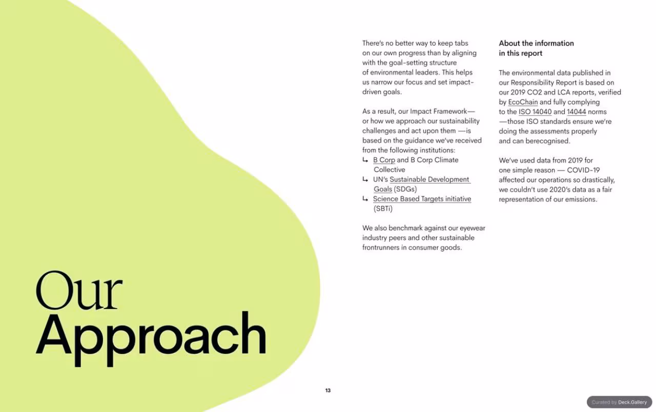 Ace & Tate Responsibility Report 2020, slide 13