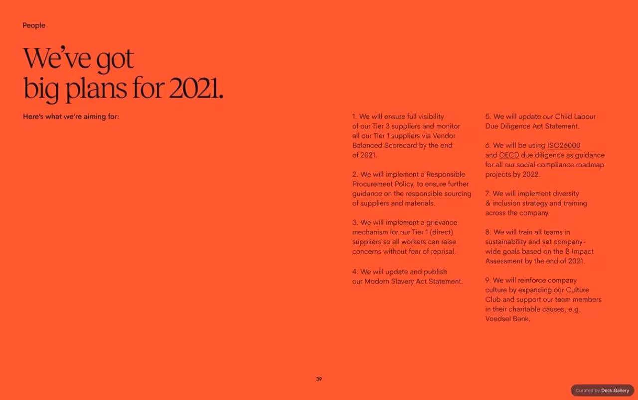 Ace & Tate Responsibility Report 2020, slide 39