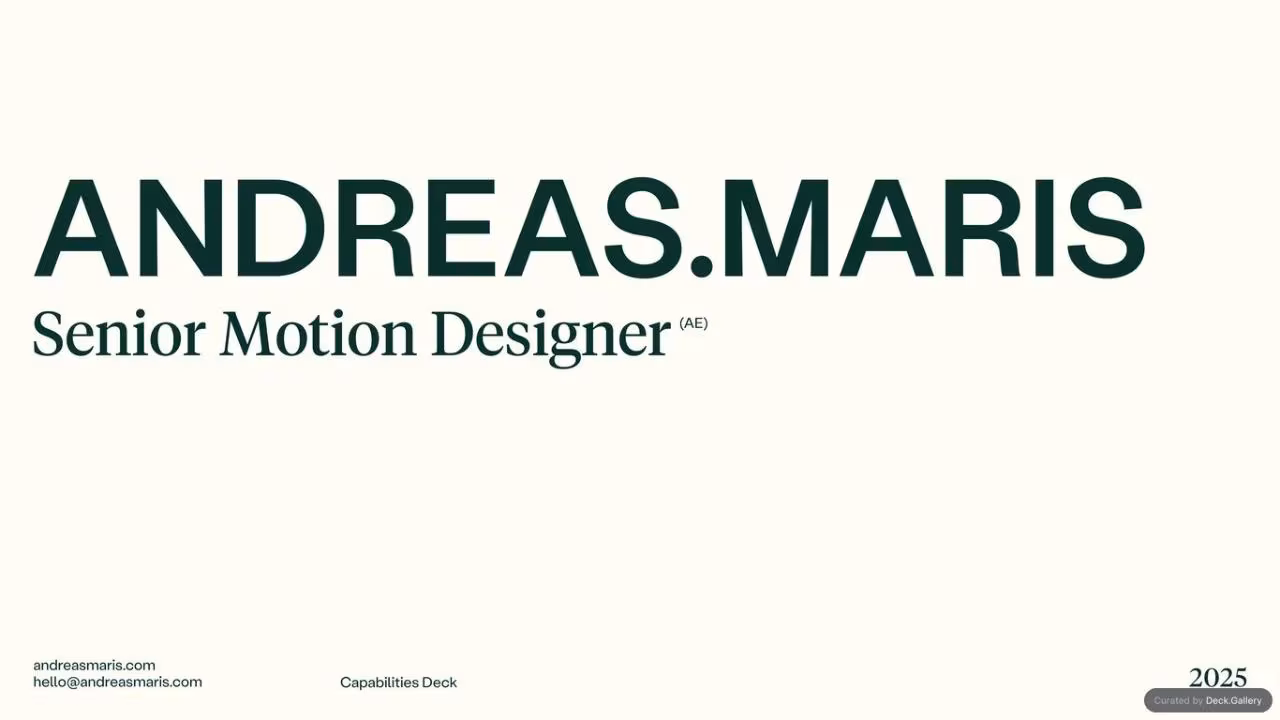 Andreas Maris Capabilities Deck 2025