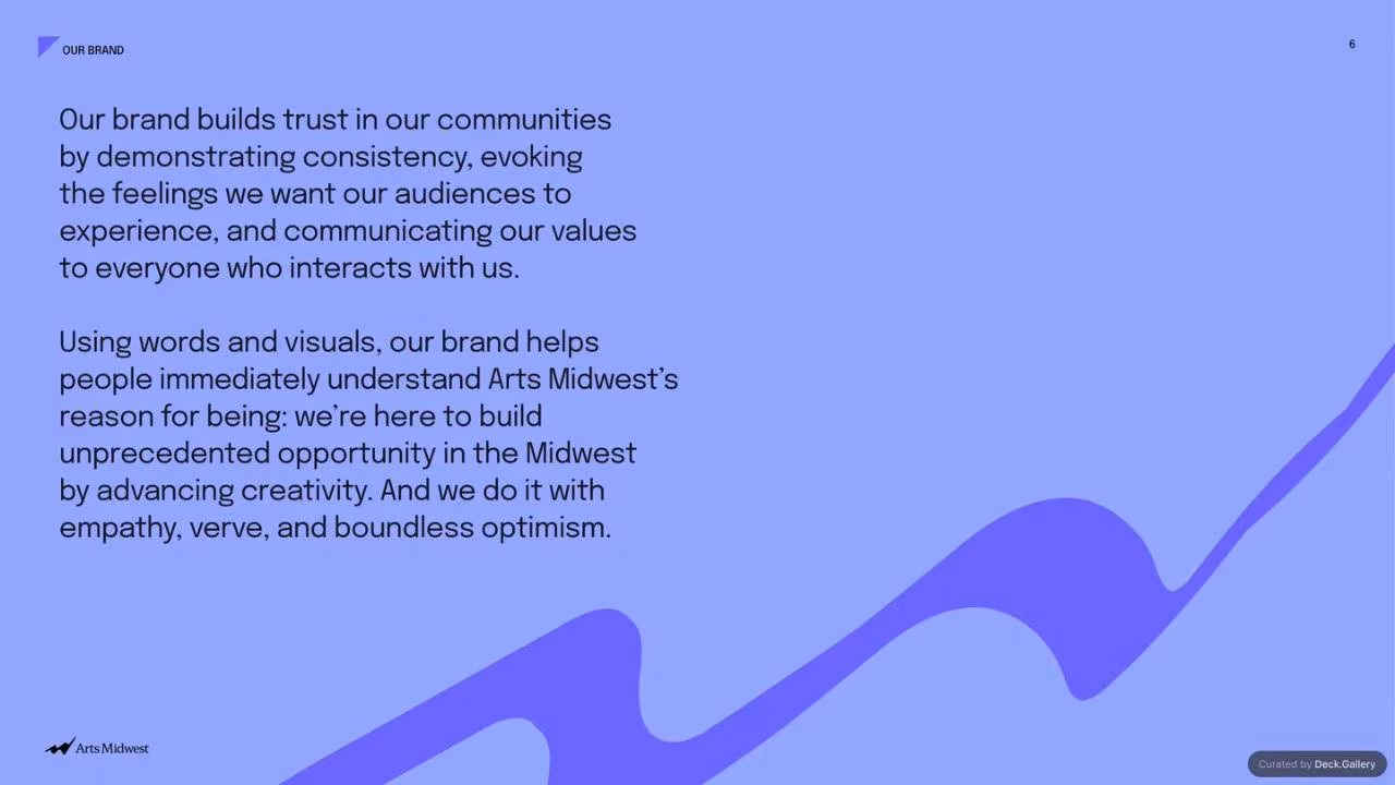 Arts Midwest Brand Guidelines 2025, slide 6