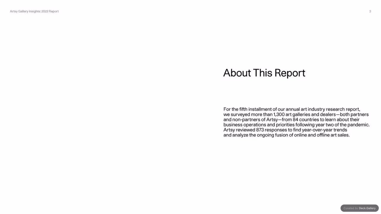 Artsy Gallery Insights 2022 Report, slide 3