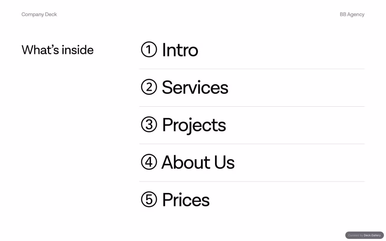 BB Agency Company Deck, slide 2