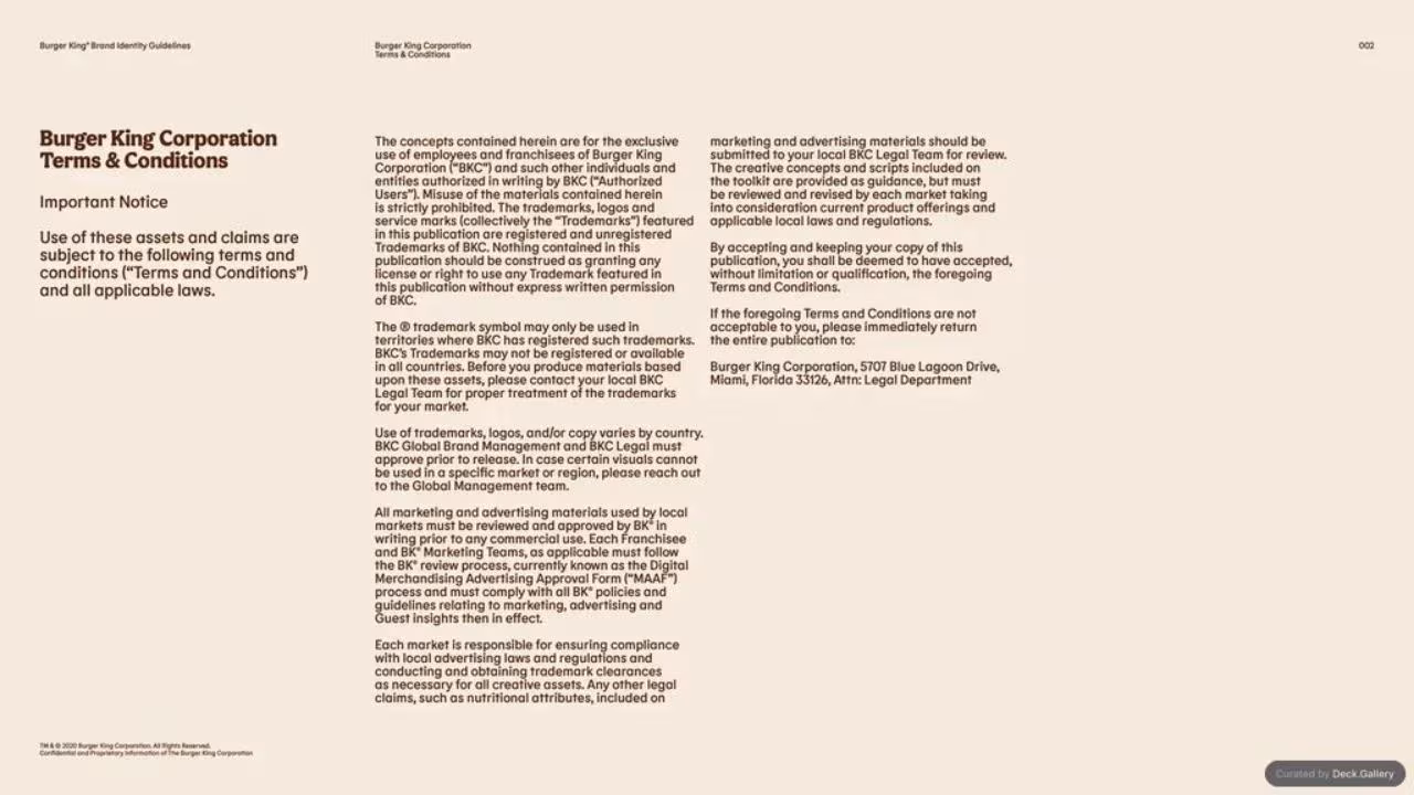 Burger King Brand Guidelines 2024, slide 2