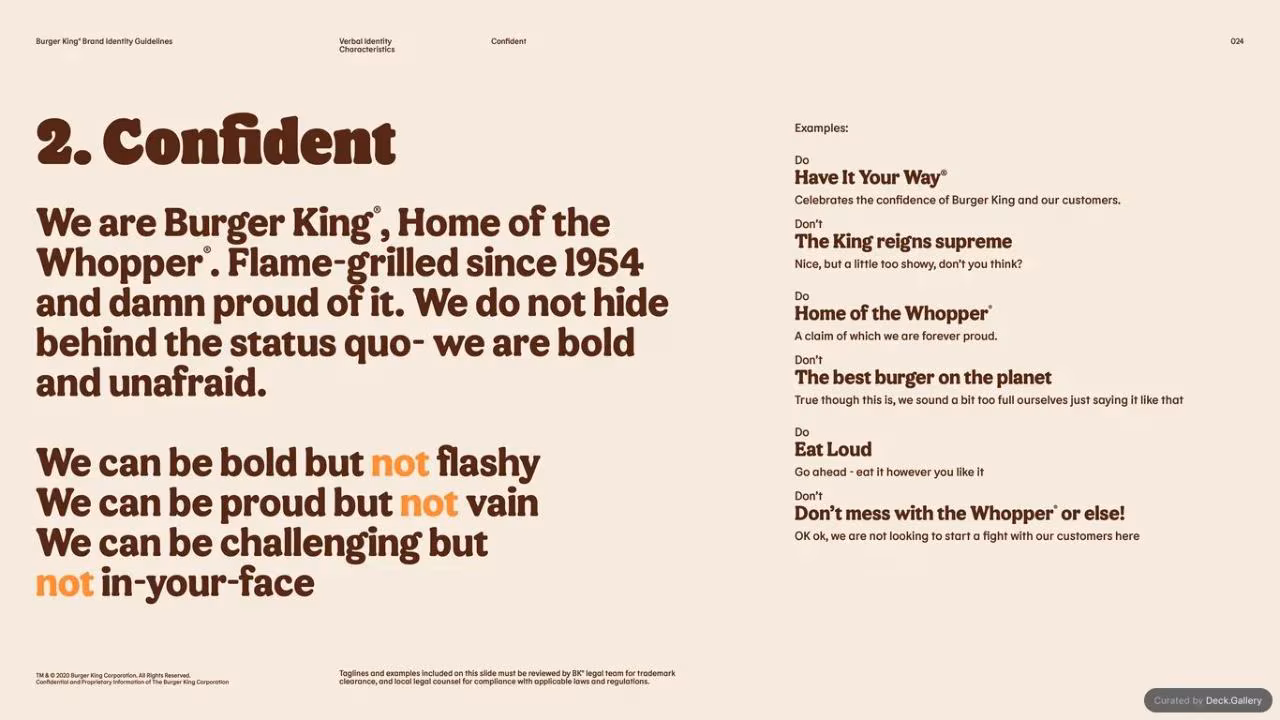 Burger King Brand Guidelines 2024, slide 24