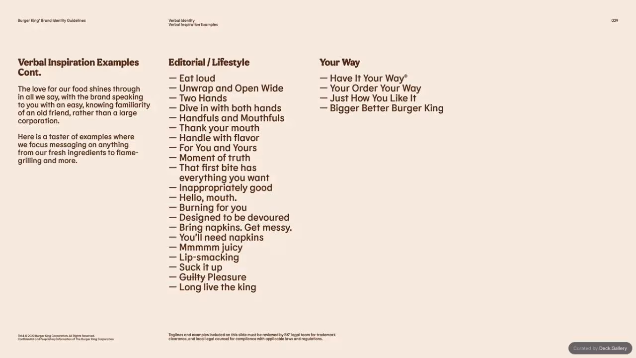 Burger King Brand Guidelines 2024, slide 29