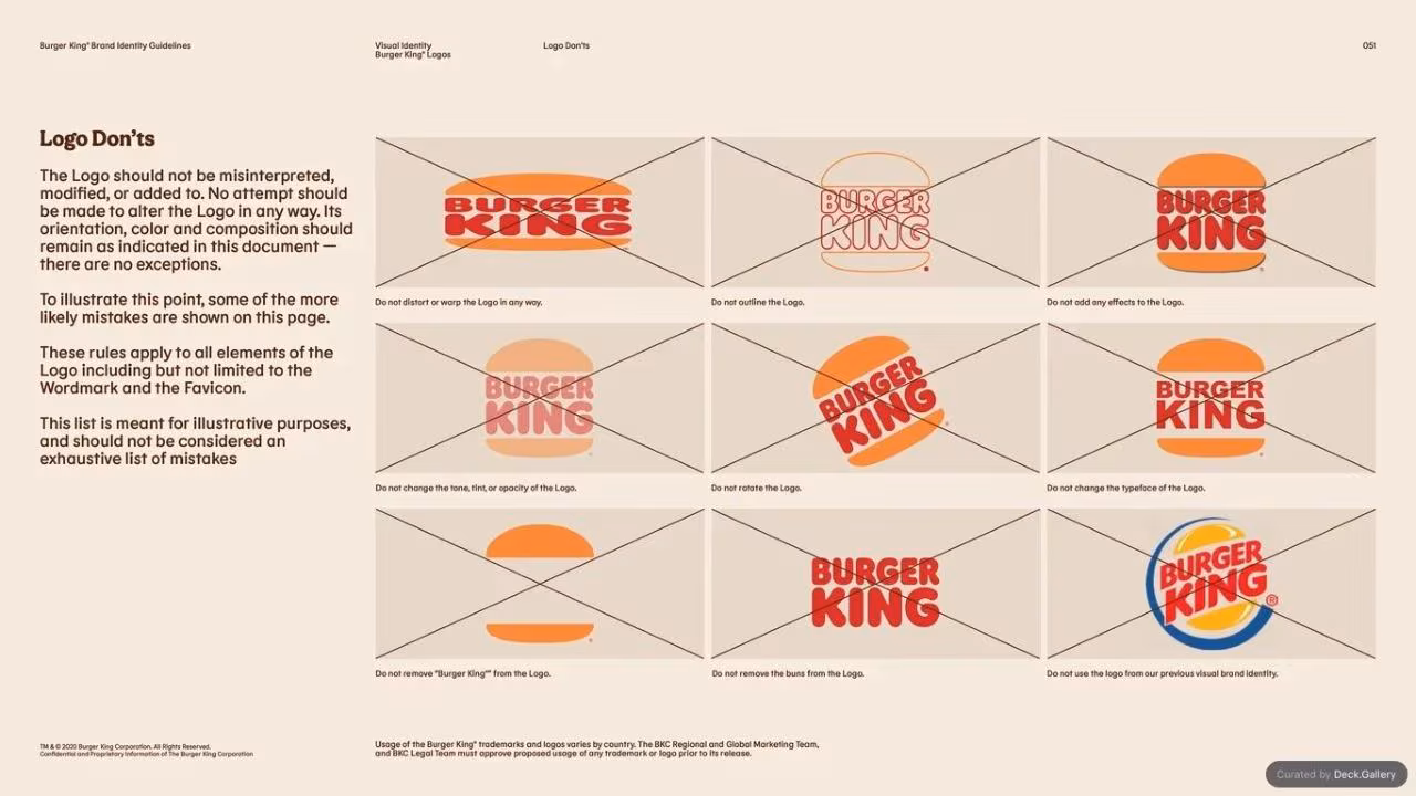 Burger King Brand Guidelines 2024, slide 51