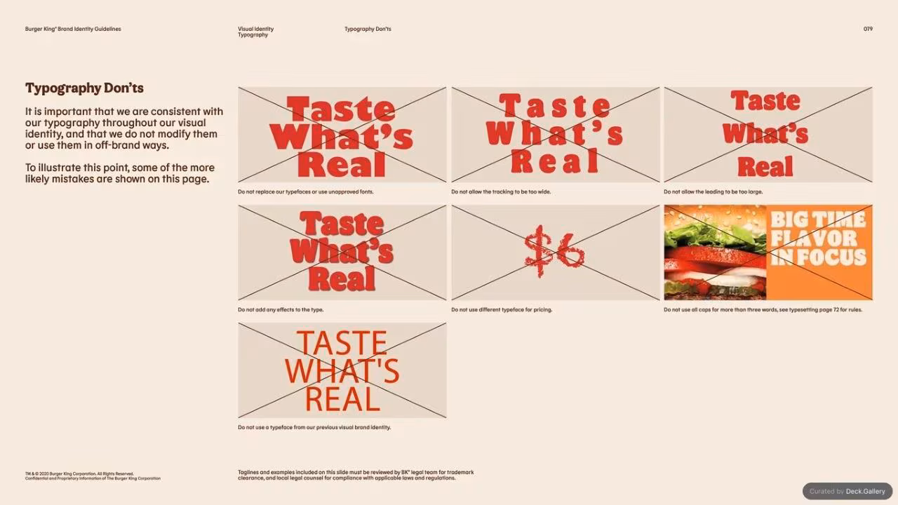 Burger King Brand Guidelines 2024, slide 79