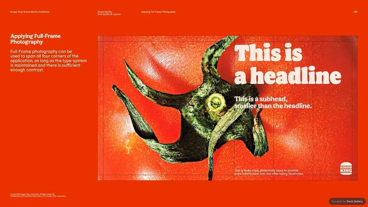 Burger King Brand Guidelines 2024, slide 89