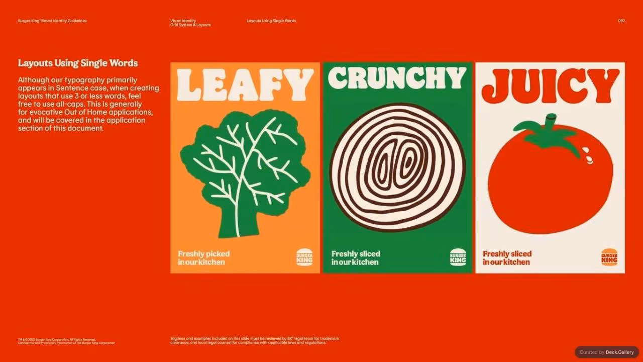 Burger King Brand Guidelines 2024, slide 92