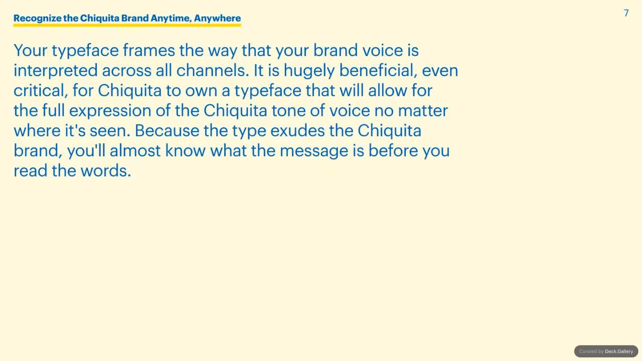 Chiquita Brand Typeface 2017, slide 3