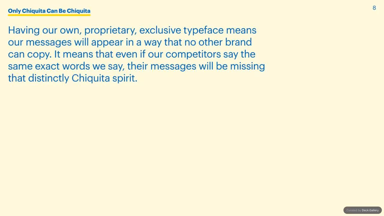Chiquita Brand Typeface 2017, slide 4