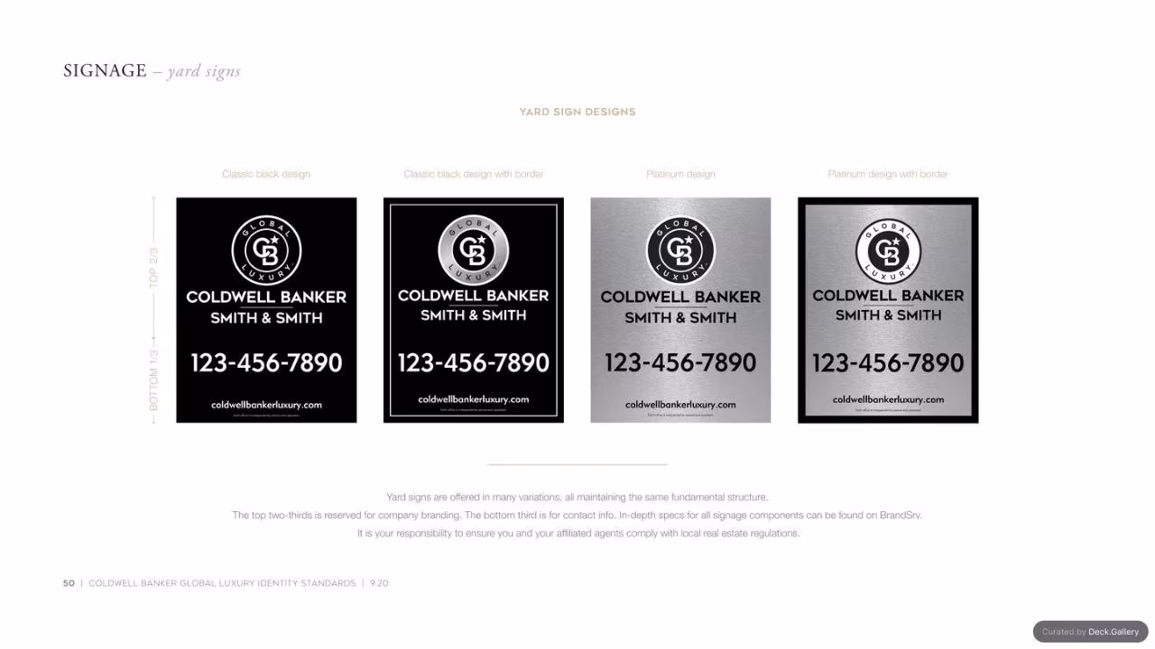 Coldwell Banker Identity Standards 2020, slide 50