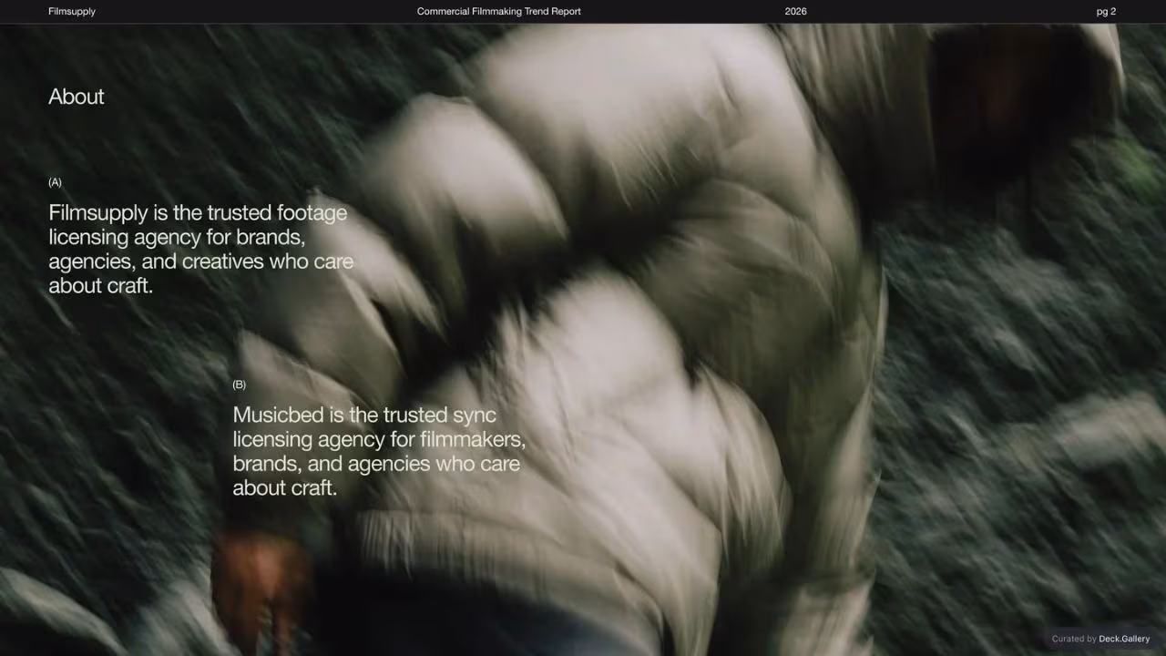 Commercial Filmmaking Trend Report 2026, slide 2