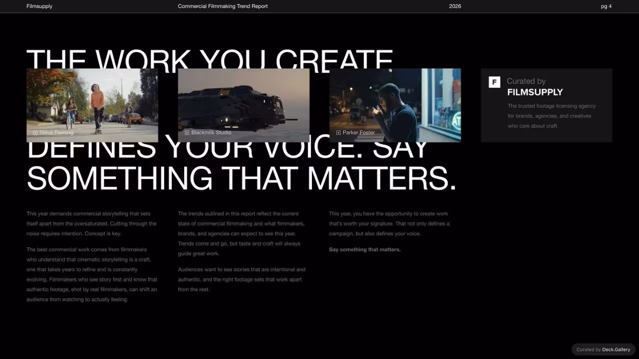 Commercial Filmmaking Trend Report 2026, slide 4