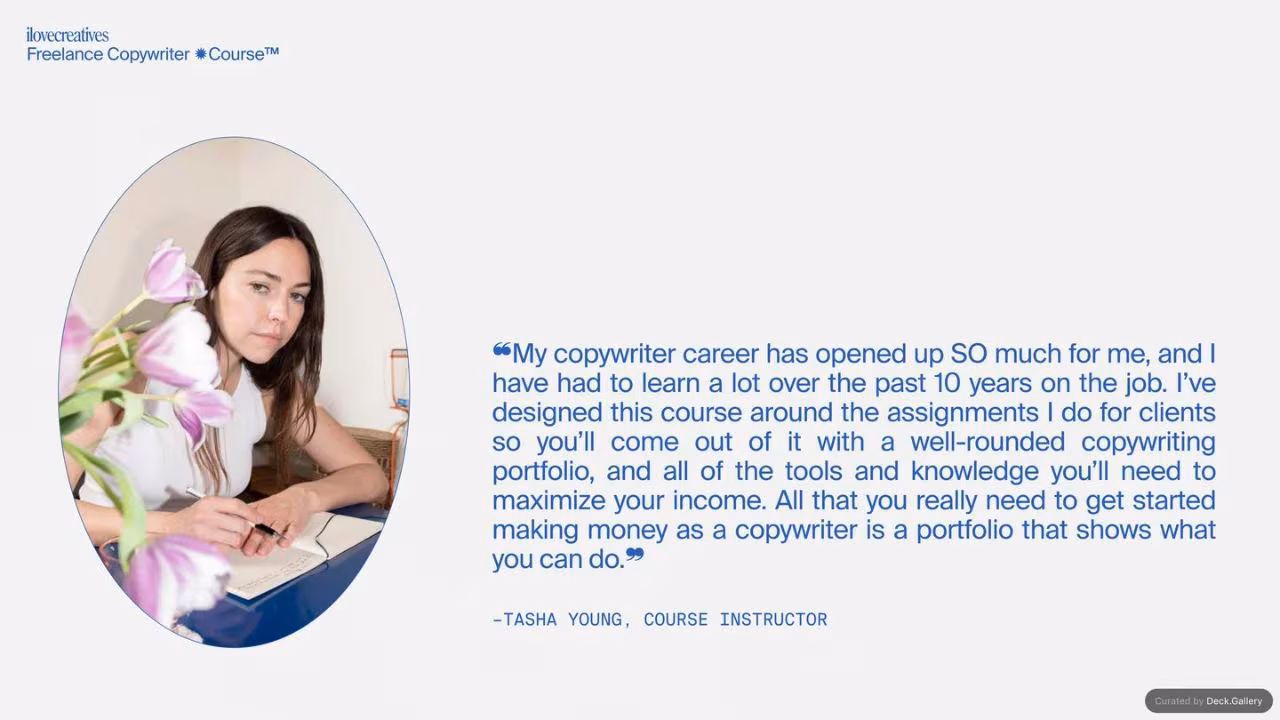 iLoveCreatives Creative Copywriter Course, slide 3