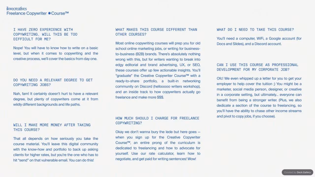 iLoveCreatives Creative Copywriter Course, page 17
