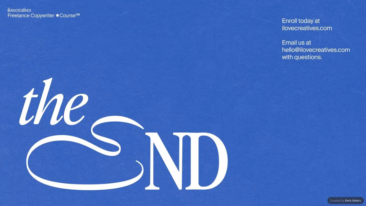 iLoveCreatives Creative Copywriter Course, slide 18