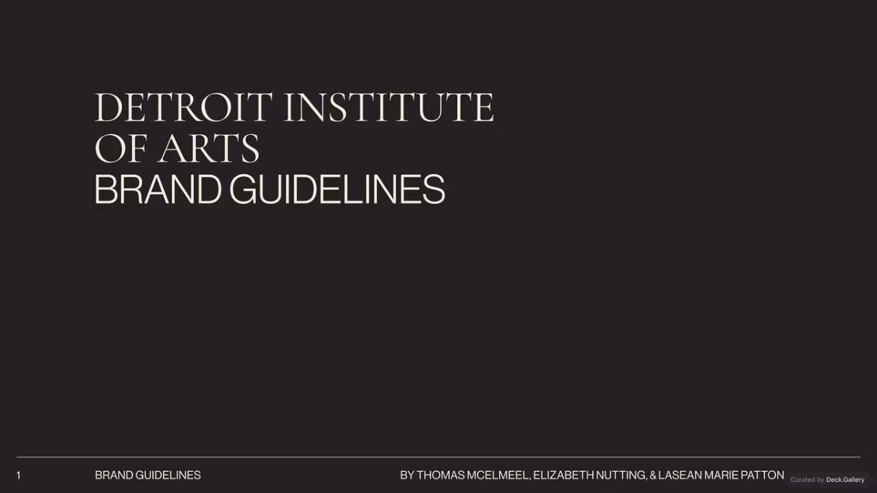 Detroit Institute of Arts Brand Guidelines
