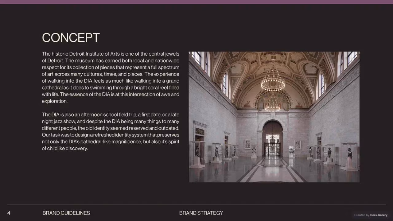 Detroit Institute of Arts Brand Guidelines, slide 4
