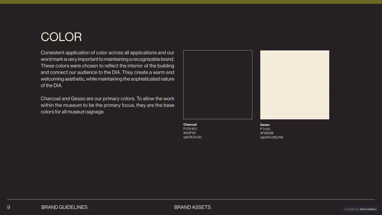 Detroit Institute of Arts Brand Guidelines, slide 9
