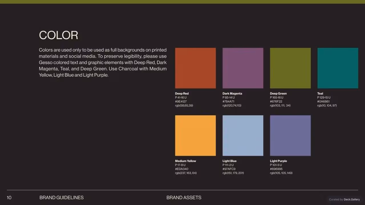 Detroit Institute of Arts Brand Guidelines, slide 10