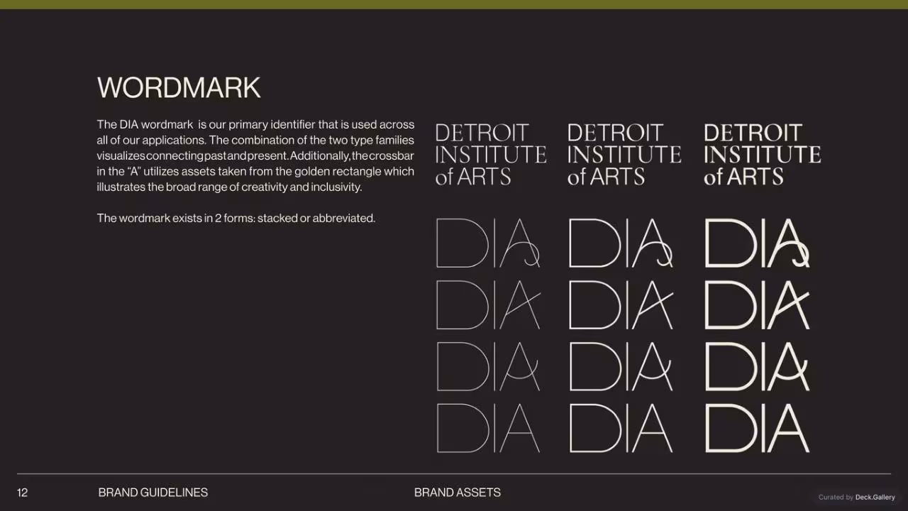 Detroit Institute of Arts Brand Guidelines, slide 12