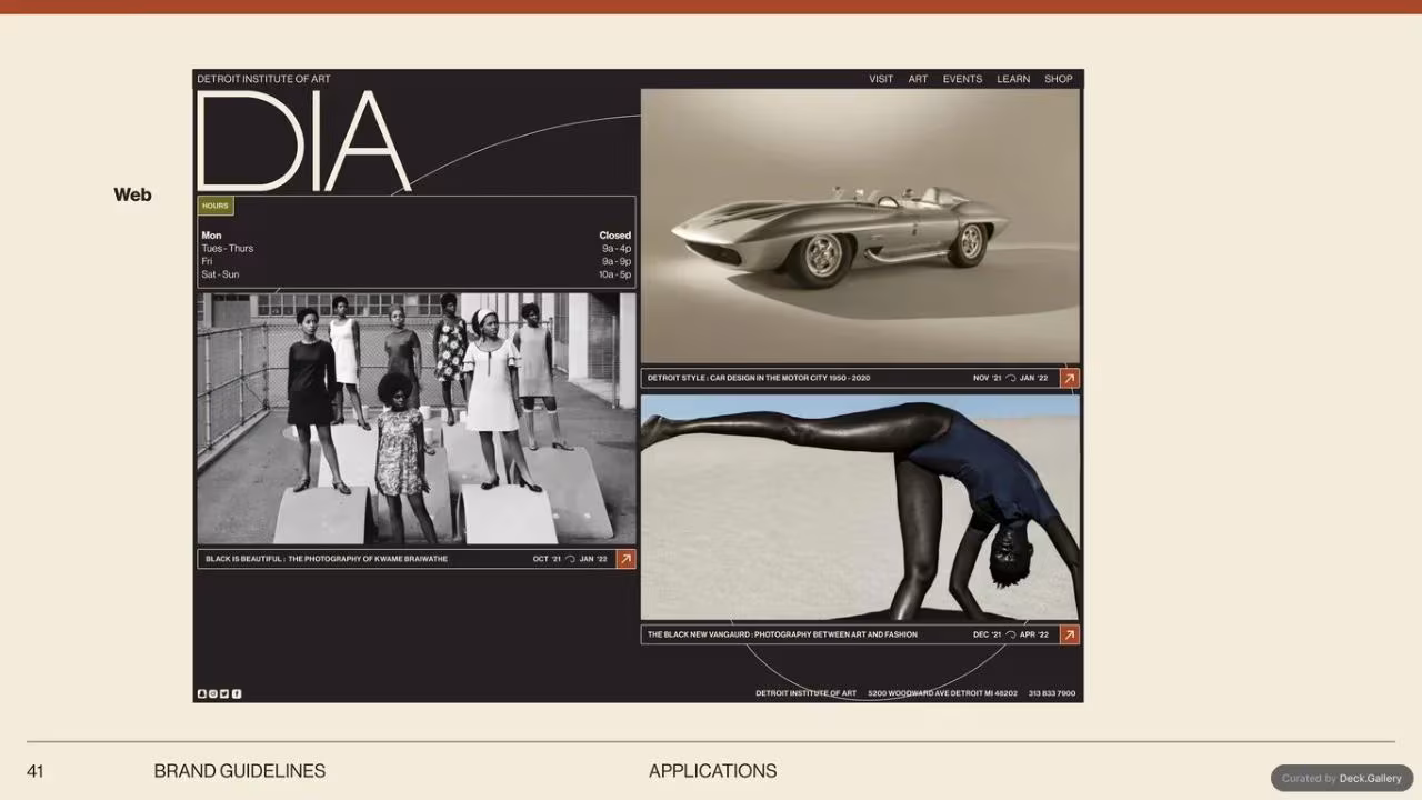 Detroit Institute of Arts Brand Guidelines, slide 41