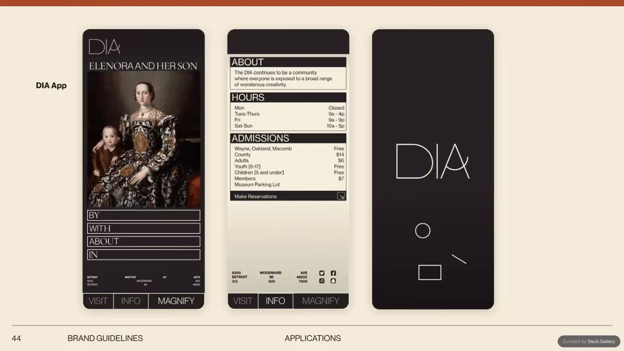 Detroit Institute of Arts Brand Guidelines, slide 44