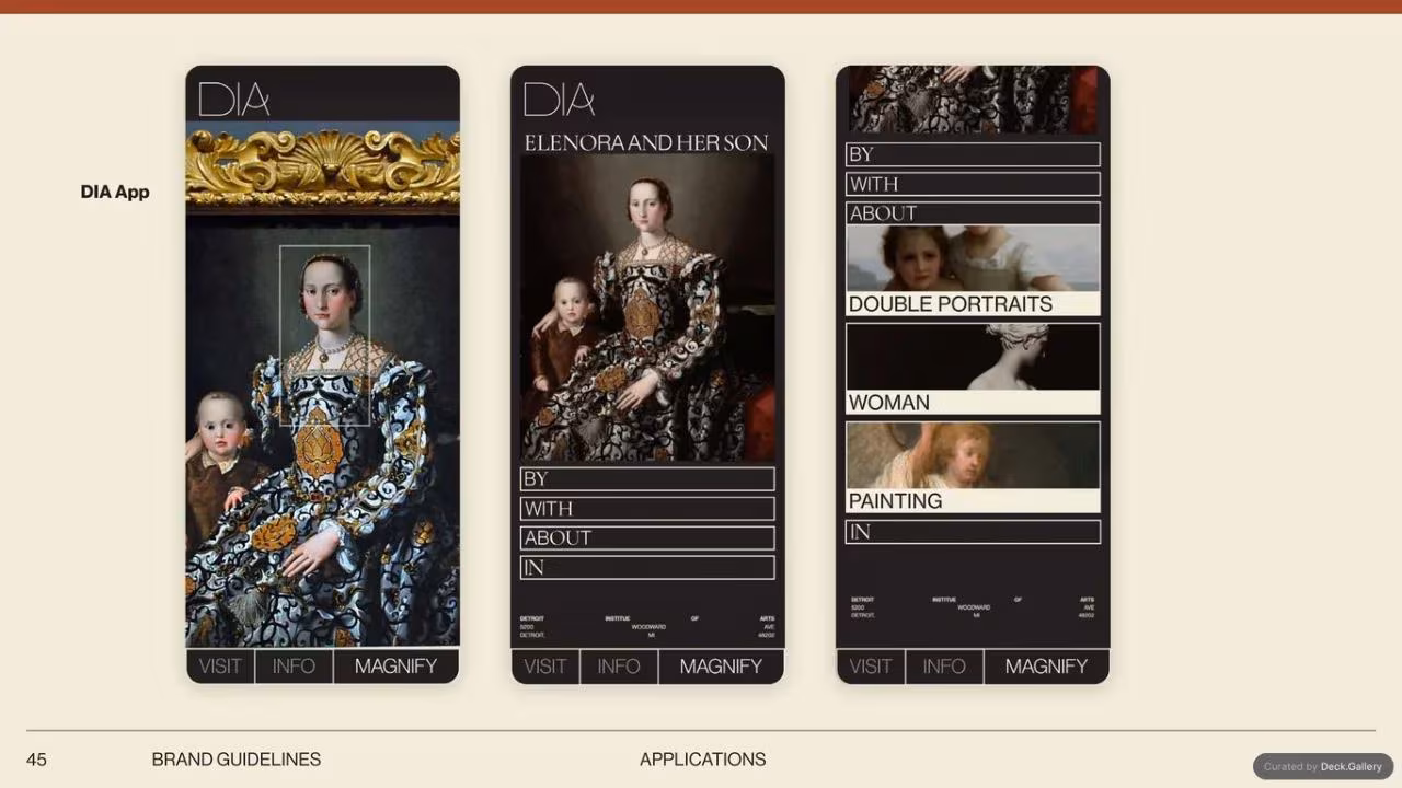Detroit Institute of Arts Brand Guidelines, slide 45