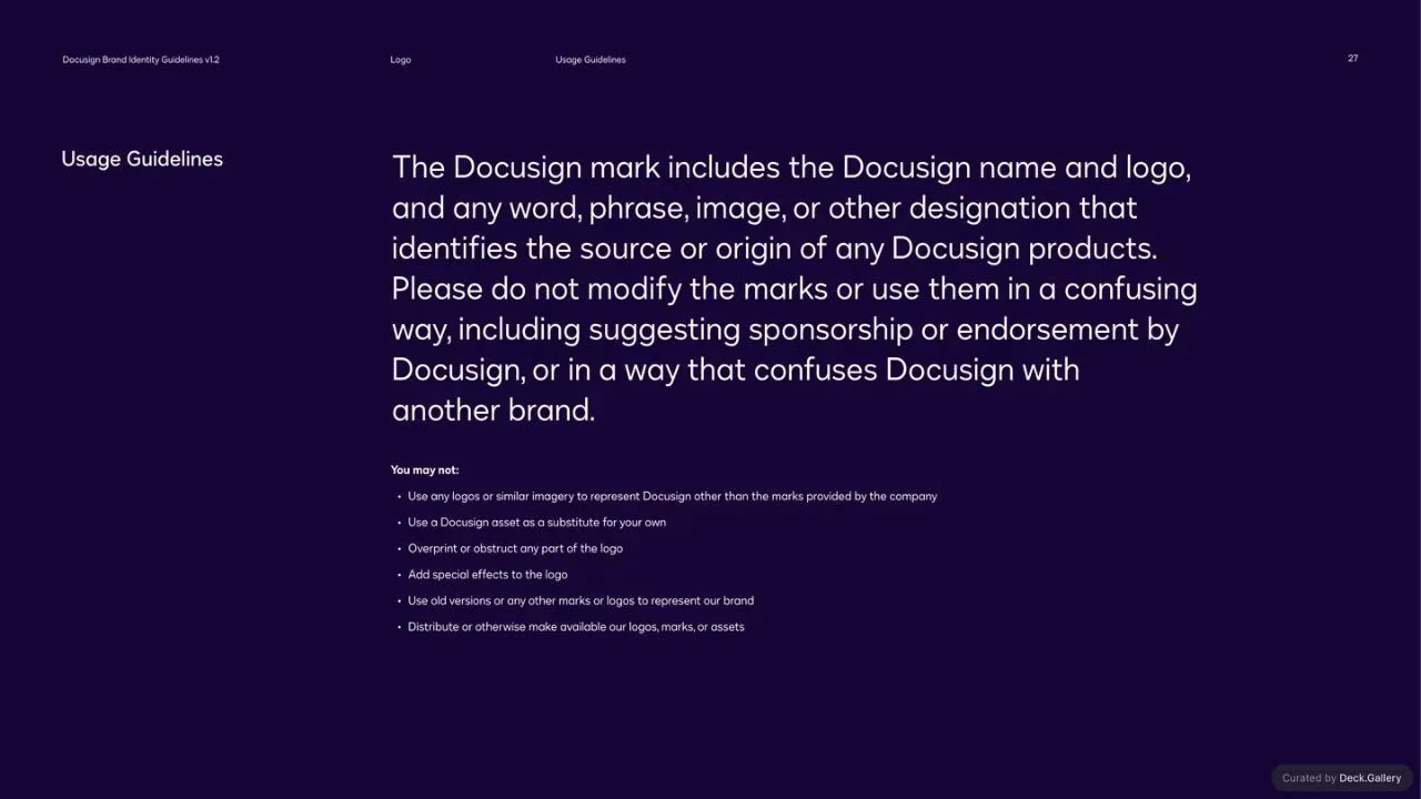 Docusign Brand Identity Guidelines 2024, slide 27