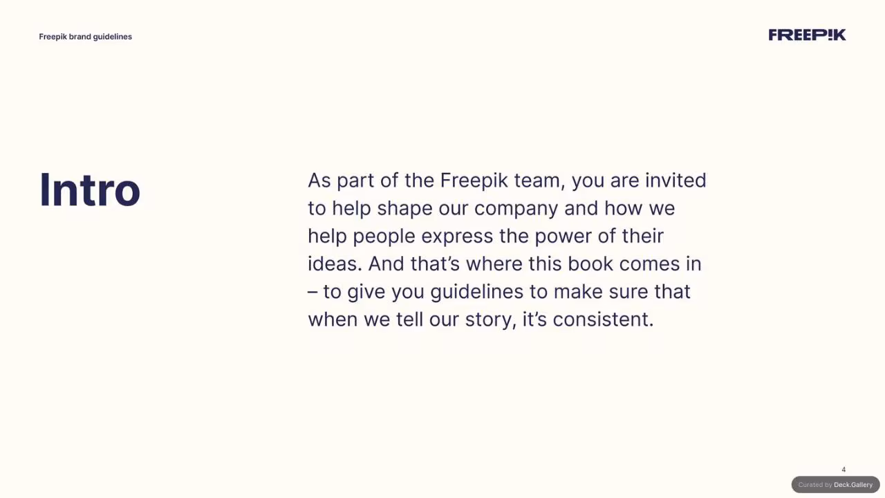 Freepik Brand Guidelines 2023, slide 4