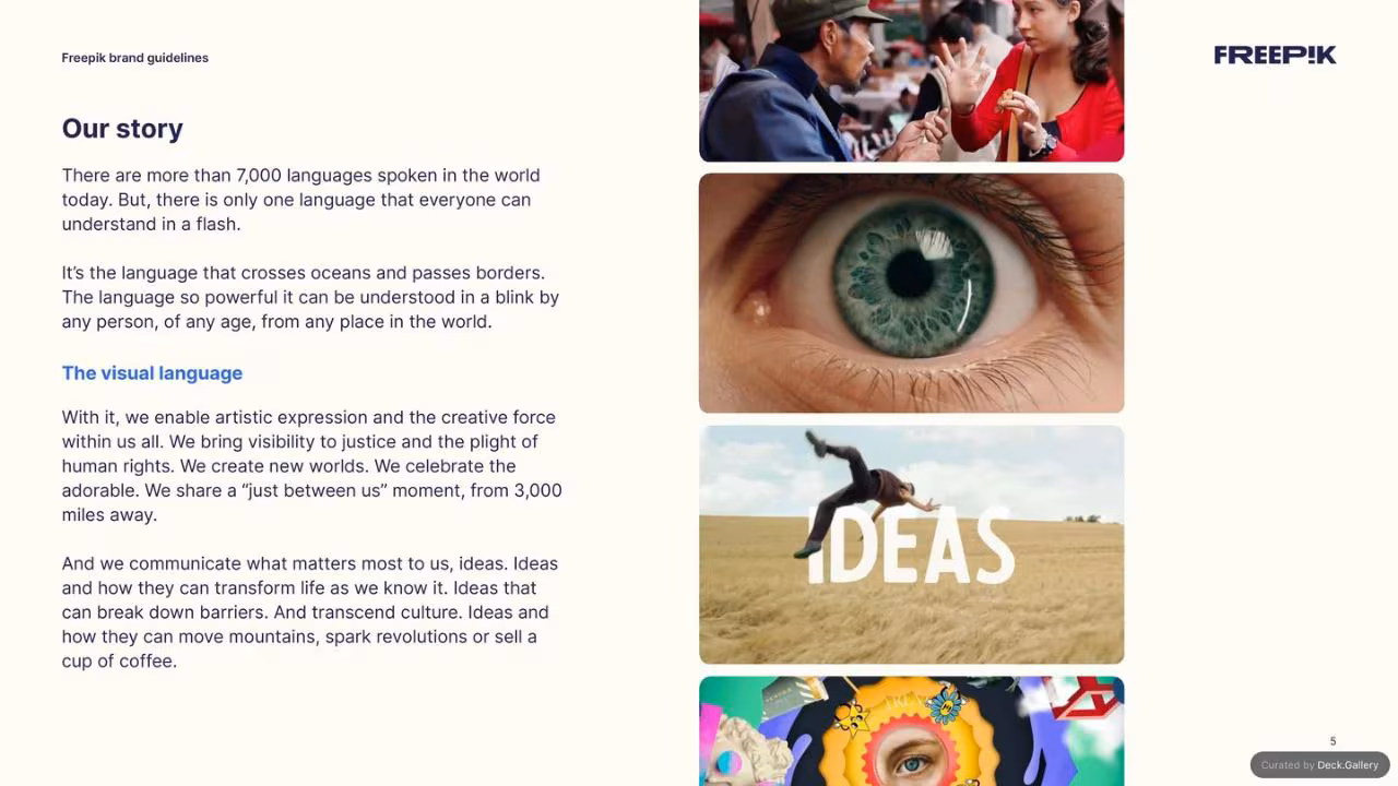 Freepik Brand Guidelines 2023, slide 5
