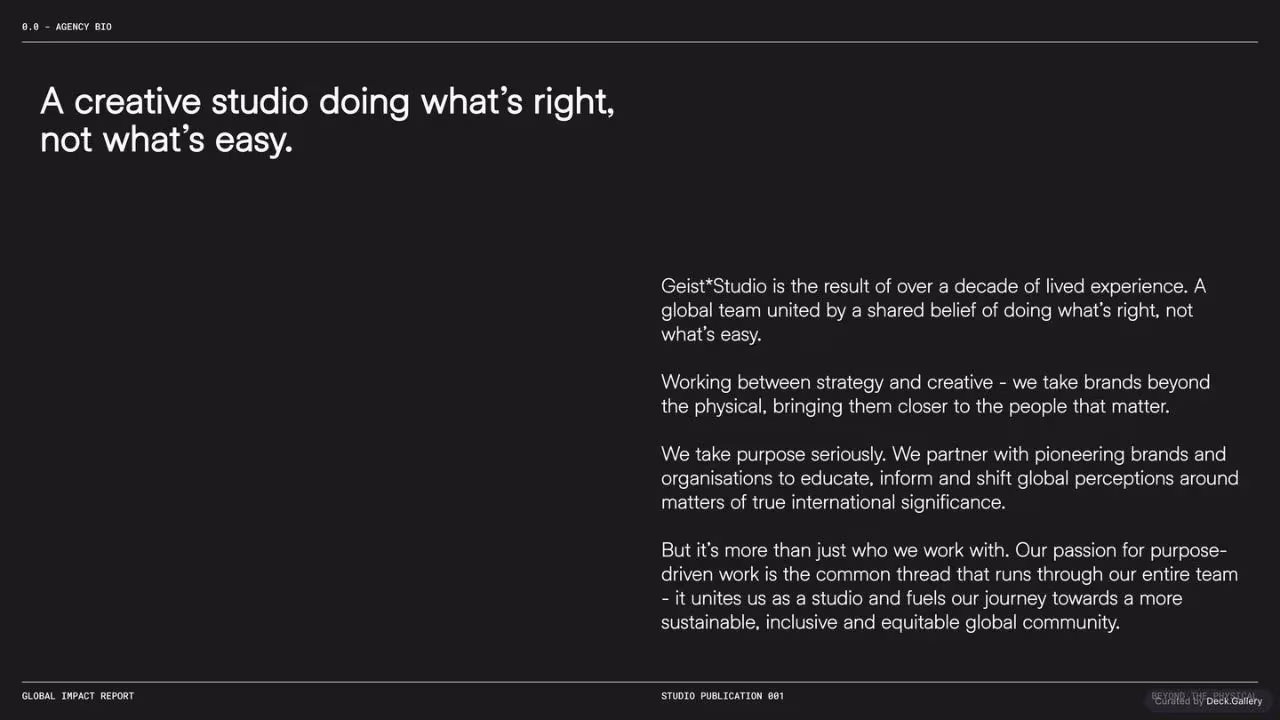 Geist*Studio Impact Report 2024, slide 3