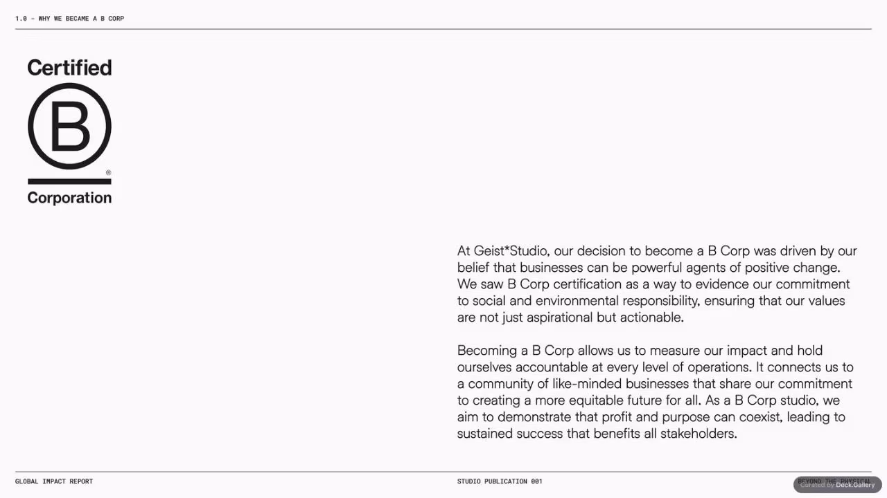 Geist*Studio Impact Report 2024, slide 6
