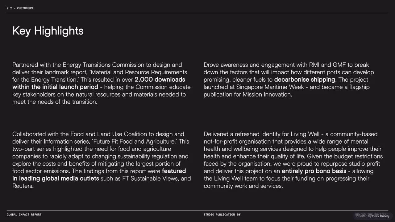 Geist*Studio Impact Report 2024, slide 18