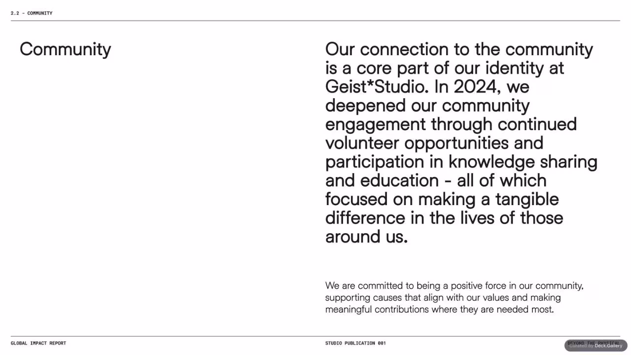 Geist*Studio Impact Report 2024, slide 21
