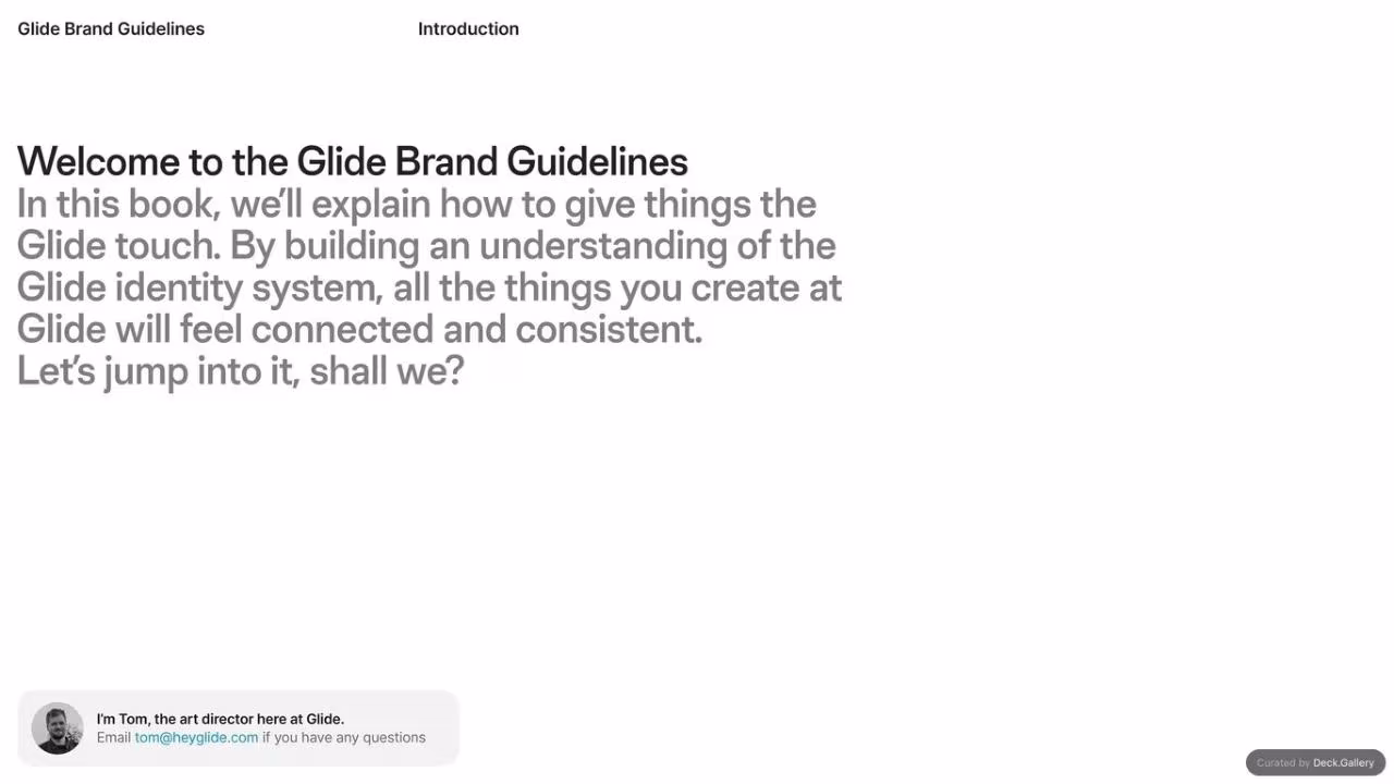 Glide Brand Guidelines 2025, slide 2