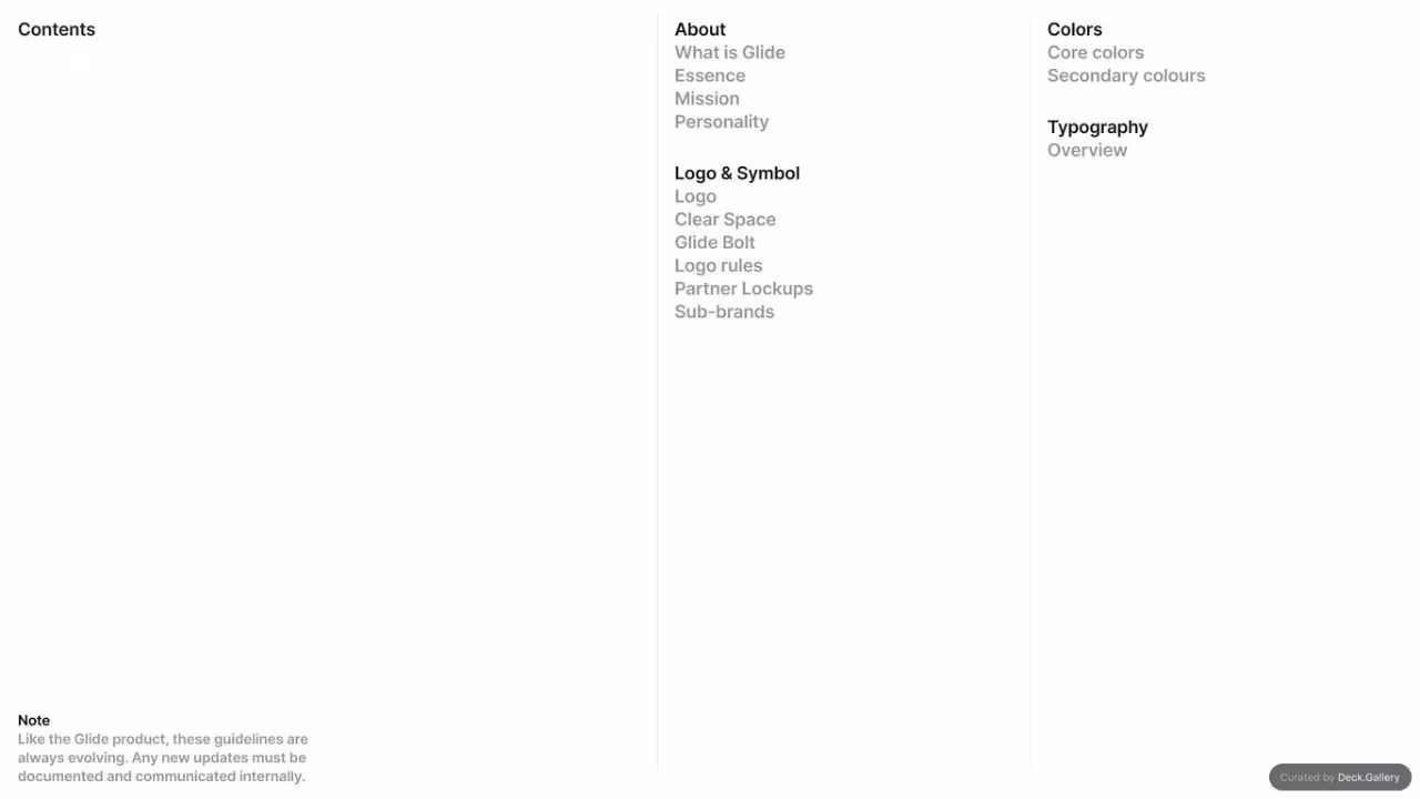 Glide Brand Guidelines 2025, slide 3