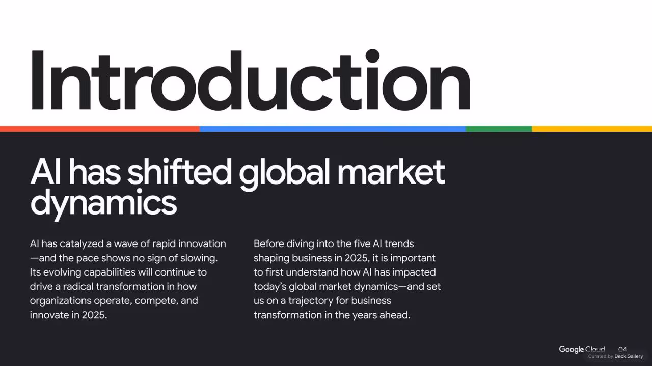Google Cloud: AI Business Trends 2025, slide 4