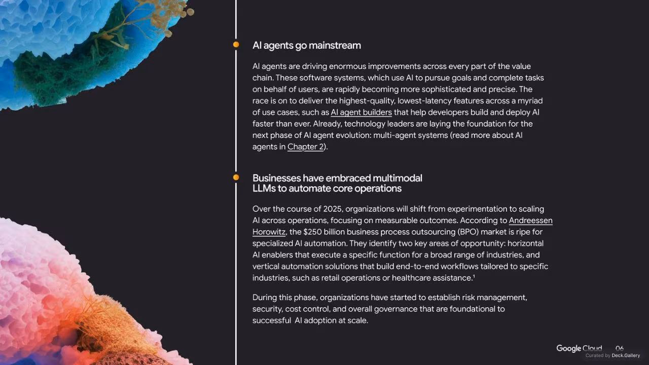 Google Cloud: AI Business Trends 2025, slide 7
