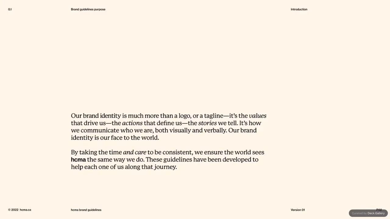 HCMA Brand Guidelines, slide 2