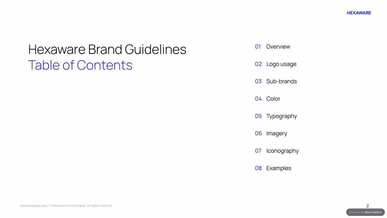Hexaware Brand Guidelines 2024, slide 2