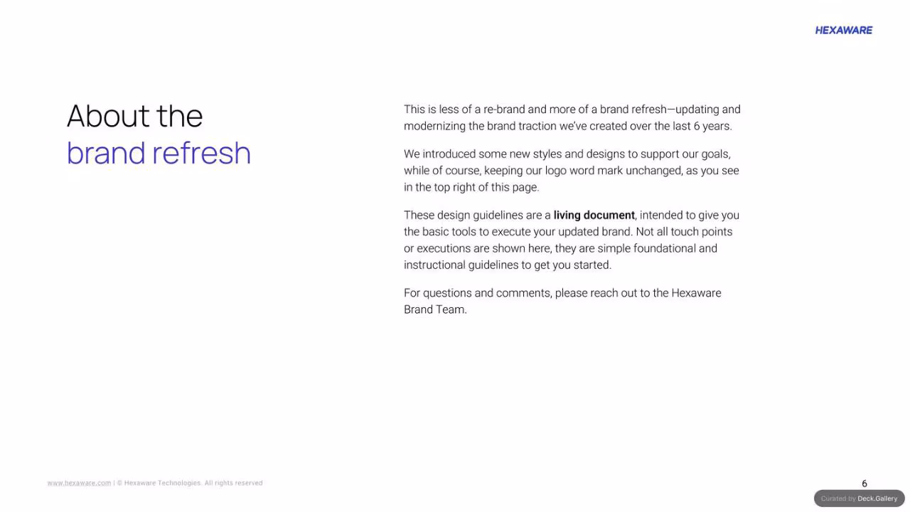 Hexaware Brand Guidelines 2024, slide 6