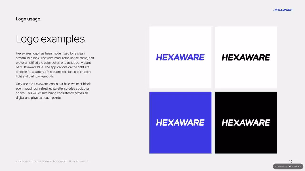 Hexaware Brand Guidelines 2024, slide 10