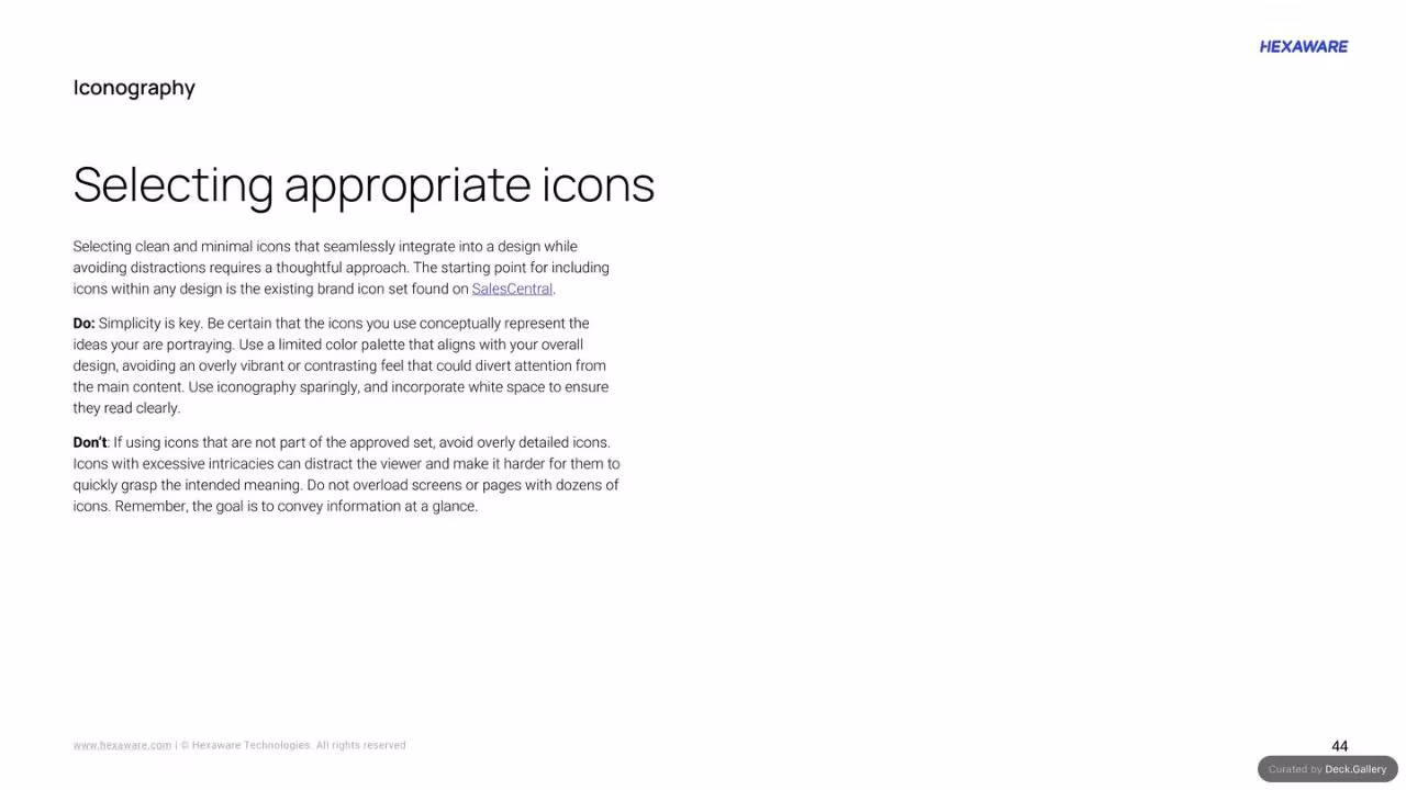 Hexaware Brand Guidelines 2024, slide 44
