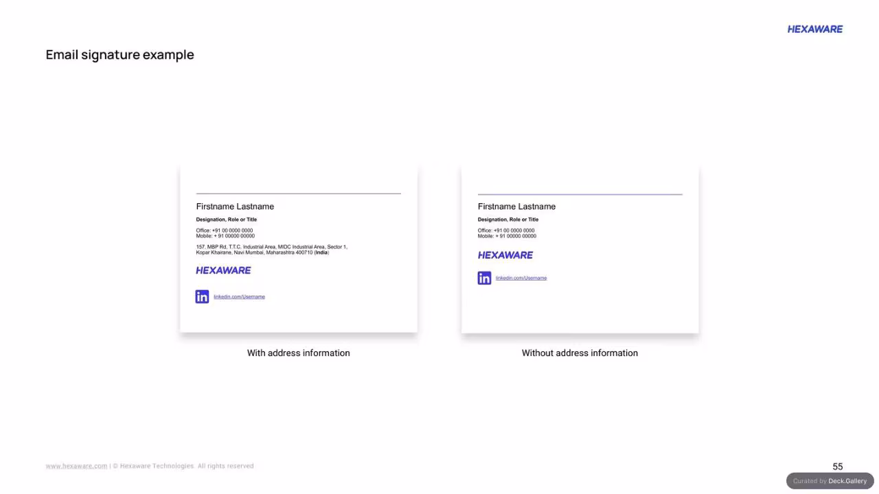 Hexaware Brand Guidelines 2024, slide 55