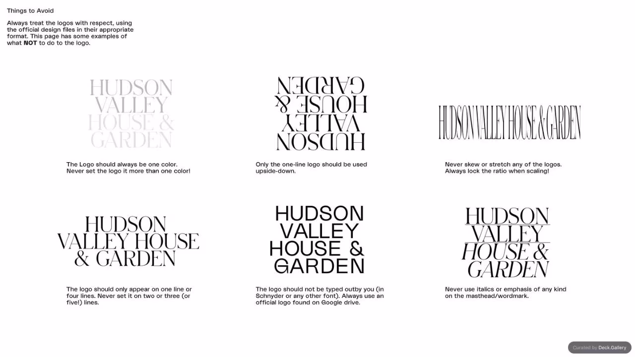 Hudson Valley House & Garden Brand Guidelines 2019, slide 18