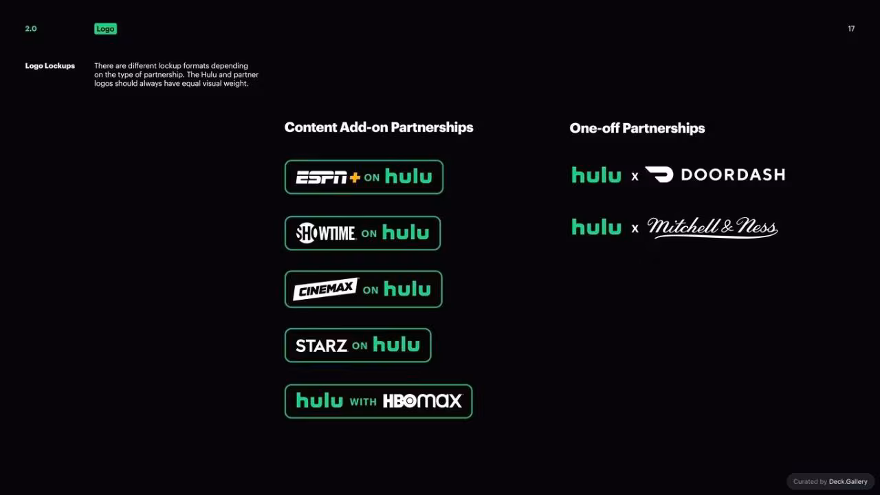 Hulu Brand Guidelines 2024, slide 17