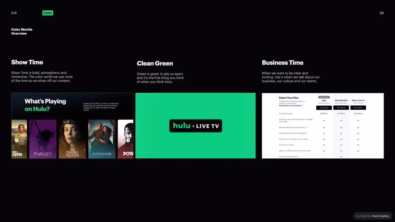 Hulu Brand Guidelines 2024, slide 24